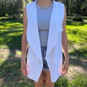 FABLETICS | Hannah white hooded open vest size XL